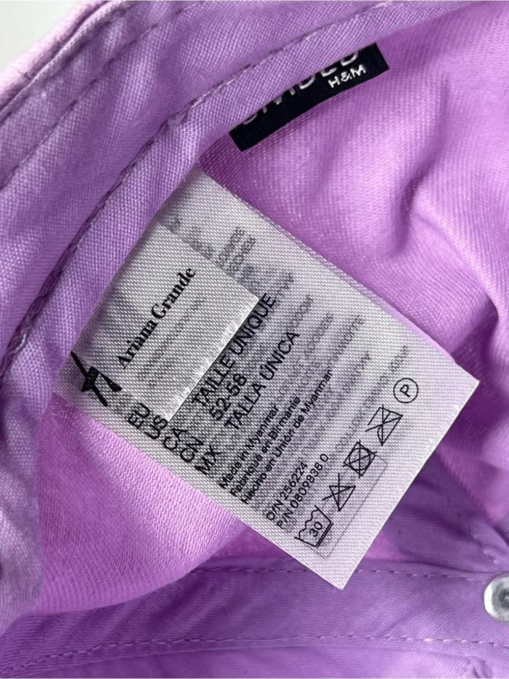 Ariana Grande Thank U Next H&M Lavender Embroidered Dad Hat Cap OS